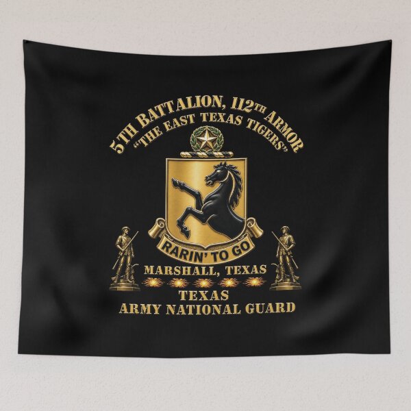 Item preview, Army - DUI - 5th Bn, 112th Armor Regiment - The East Texas Tigers - Marshall, Texas - TXARNG w Minutemen - 3D X 300 designed and sold by Military Insignia Products.