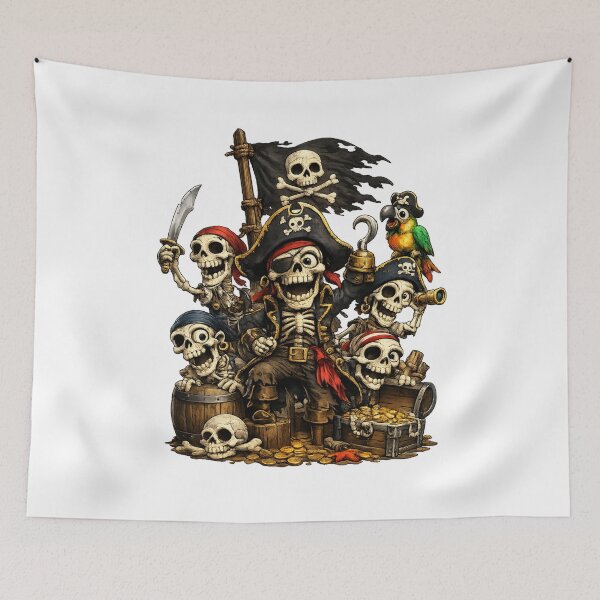 Item preview, Cute Pirate Skeleton Crew – Cartoon Halloween Pirate designed and sold by AlexLineArt.