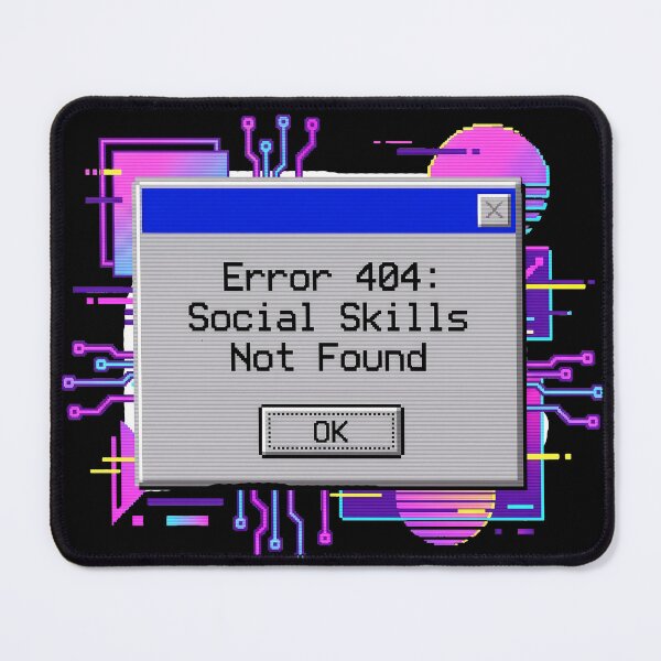 Item preview, Error 404 Social Skills Not Found Retro Pixel Art Introvert Tech designed and sold by WorldShop17.