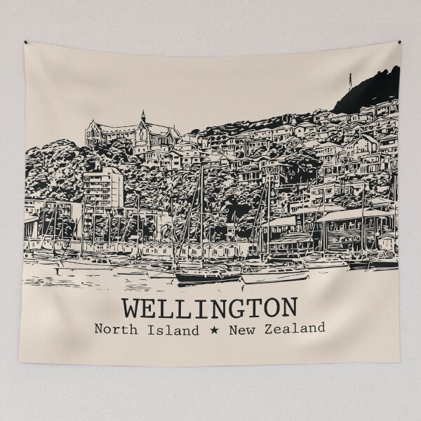 Item preview, Wellington NZ - Vintage Ink Cityscape designed and sold by Lakeric.