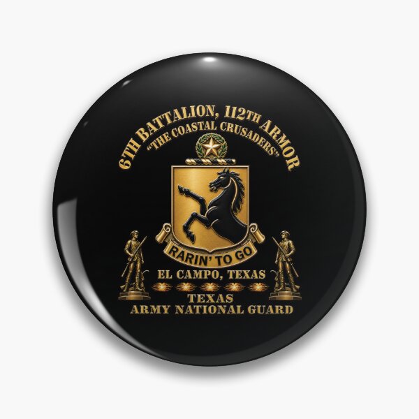 Item preview, Army - DUI - 6th Bn, 112th Armor Regiment - The Coastal Crusaders - El Campo, Texas - TXARNG w Minutemen - 3D X 300 designed and sold by Military Insignia Products.