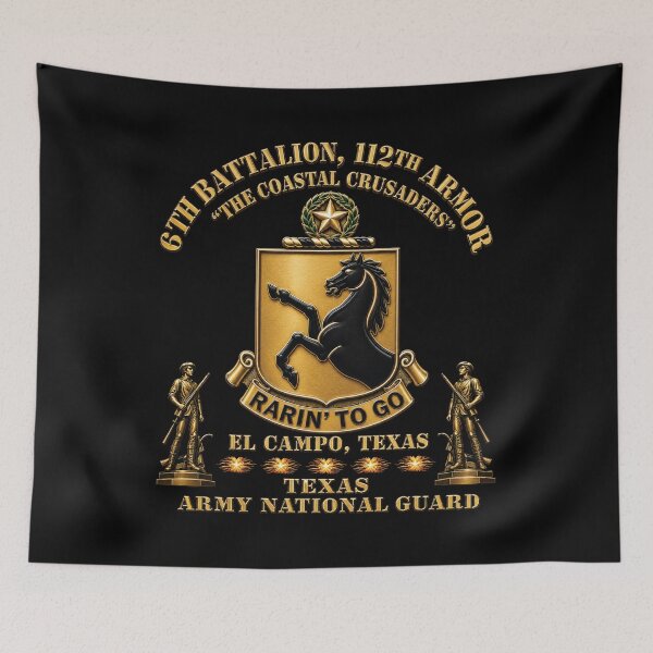 Item preview, Army - DUI - 6th Bn, 112th Armor Regiment - The Coastal Crusaders - El Campo, Texas - TXARNG w Minutemen - 3D X 300 designed and sold by Military Insignia Products.