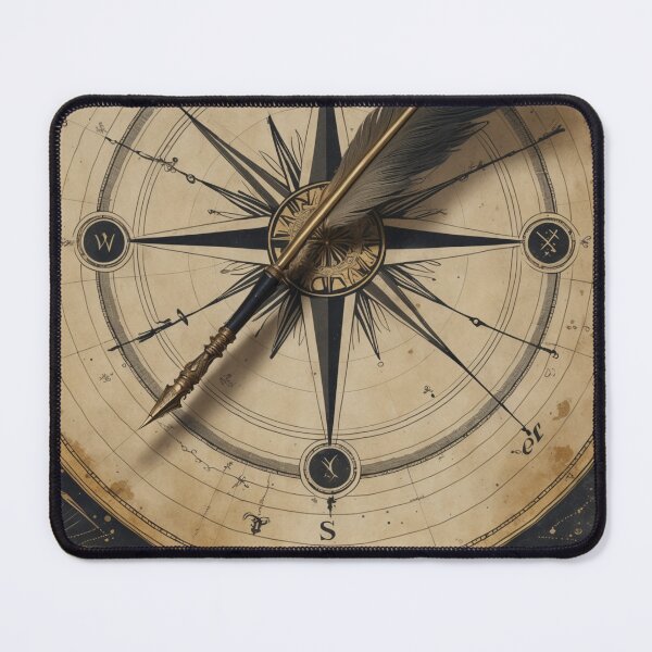 Item preview, Per Aspera Ad Astra - Vintage Compass and Quill Dark Academia designed and sold by NeuralAuraArts.
