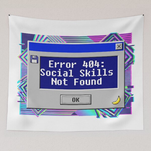 Item preview, Error 404 Social Skills Not Found Retro Pixel Art Introvert Tech designed and sold by WorldShop17.