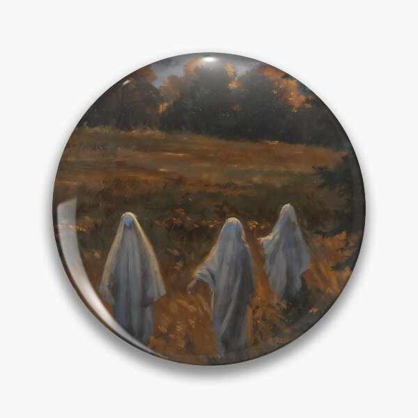 Item preview, Spooky Ghosts Walking in Meadow Vintage Halloween Aesthetic designed and sold by DarkHolyQueen.
