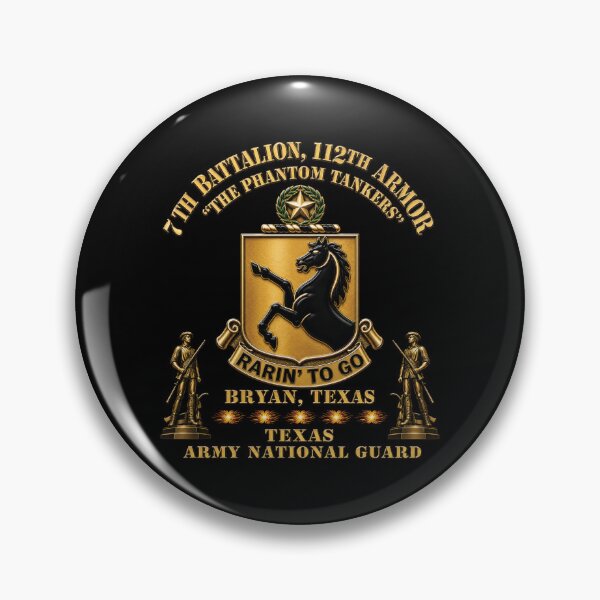 Item preview, Army - DUI - 7th Bn, 112th Armor Regiment - The Phantom Tankers - Bryan, Texas - TXARNG w Minutemen - 3D X 300 designed and sold by Military Insignia Products.