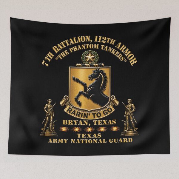 Item preview, Army - DUI - 7th Bn, 112th Armor Regiment - The Phantom Tankers - Bryan, Texas - TXARNG w Minutemen - 3D X 300 designed and sold by Military Insignia Products.