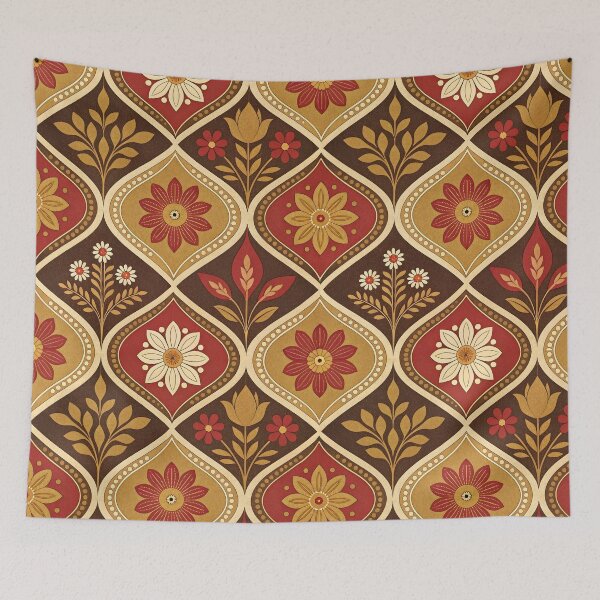 Item preview, Retro Floral Tile Pattern designed and sold by trendspatterns.