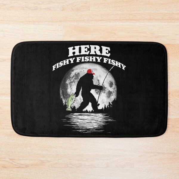 Item preview, Bigfoot Bass Night Fishing! Here Fishy Bassquatch Sasquatch designed and sold by MullenMich.