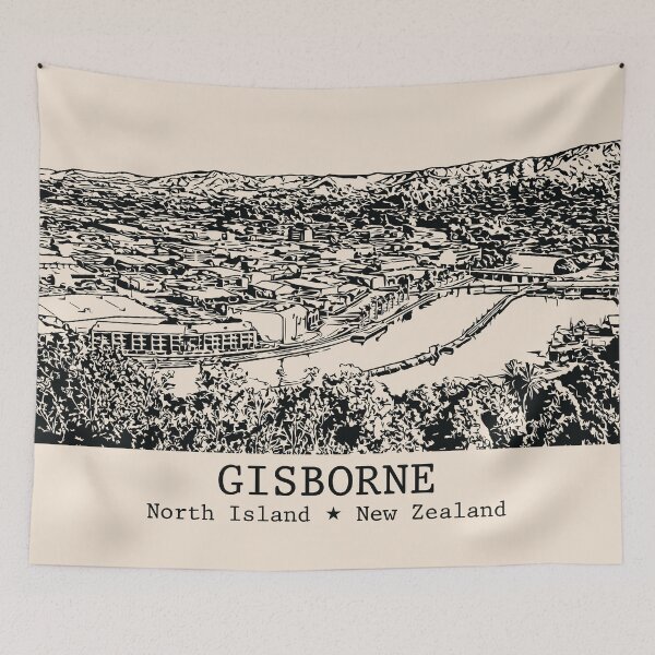 Item preview, Gisborne NZ - Vintage Ink Cityscape designed and sold by Lakeric.