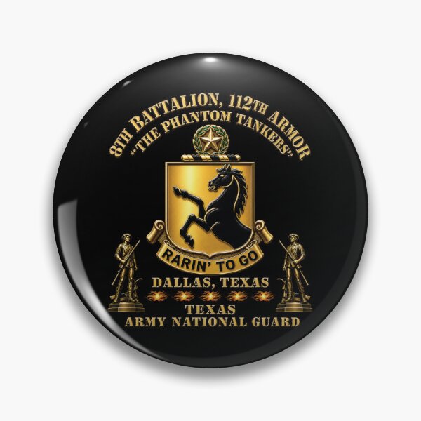 Item preview, Army - DUI - 8th Bn, 112th Armor Regiment - The Phantom Tankers - Dallas, Texas - TXARNG w Minutemen - 3D X 300 designed and sold by Military Insignia Products.