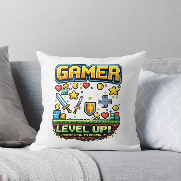 Item preview, Gamer Level Up - Insert Coin To Continue Retro Pixel Gaming T-Shirt designed and sold by TheWorldGameStudio .