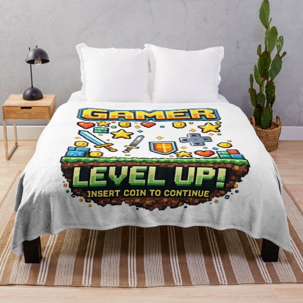 Item preview, Gamer Level Up - Insert Coin To Continue Retro Pixel Gaming T-Shirt designed and sold by TheWorldGameStudio .