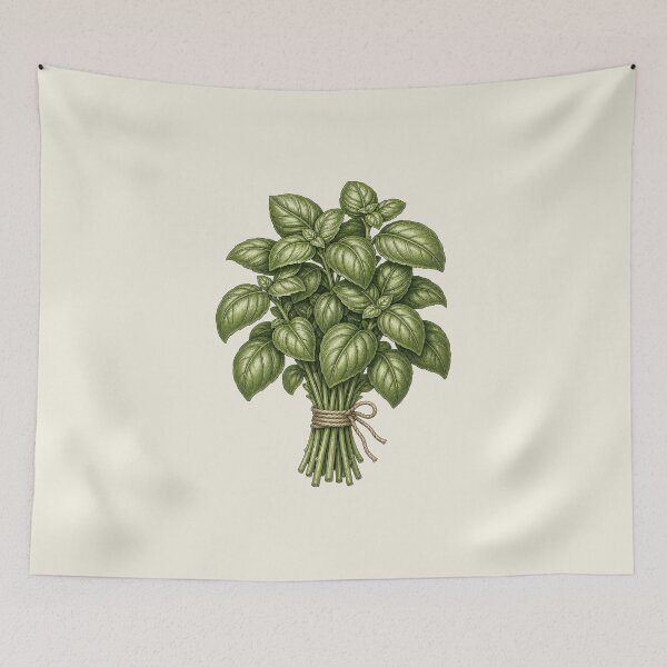 Item preview, Basil Herb Plant For Italian Chef designed and sold by AntiqueImages.