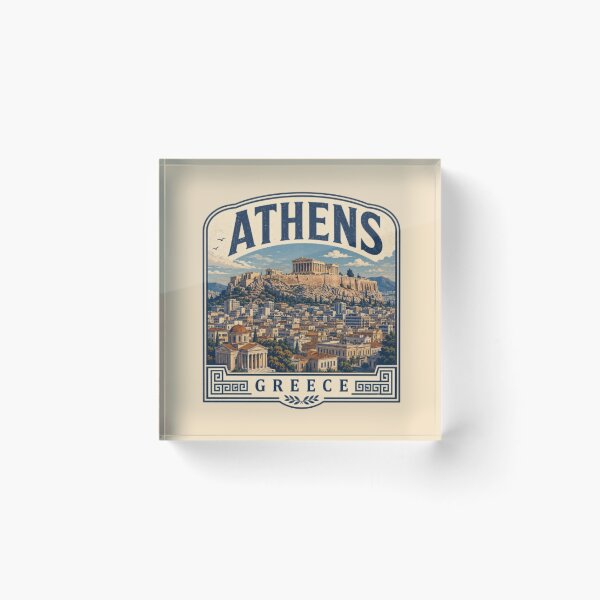 Item preview, Athens Greece Skyline Vintage Travel Poster | Acropolis Souvenir designed and sold by Travel Souvenirs 30.