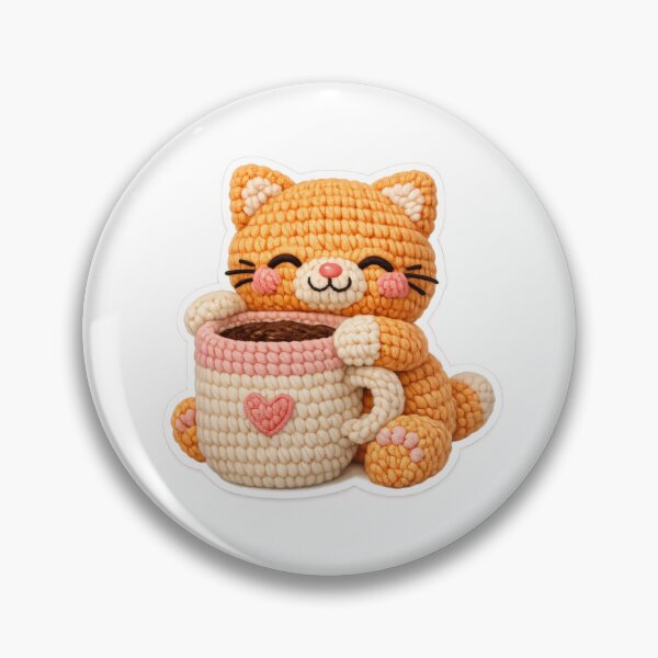 Item preview, Sleepy Crochet Cat Hugging Coffee Mug Sticker designed and sold by aswan2000.