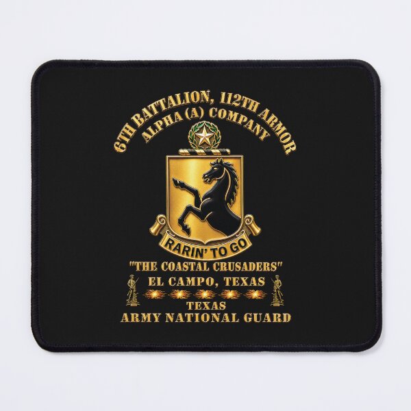 Item preview, Army - DUI - Alpha - A Co, 6th Bn, 112th Armor Regiment - The Coastal Crusaders - El Campo, Texas - TXARNG w Minutemen 3D X 300 designed and sold by Military Insignia Products.