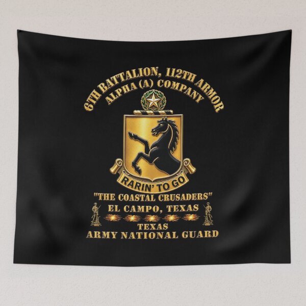 Item preview, Army - DUI - Alpha - A Co, 6th Bn, 112th Armor Regiment - The Coastal Crusaders - El Campo, Texas - TXARNG w Minutemen 3D X 300 designed and sold by Military Insignia Products.