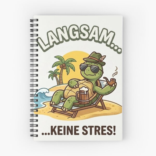Item preview, Laid Back Slowly No Stress Turtle Chill Tropical Beach Graphic German  designed and sold by BoldConcept43.