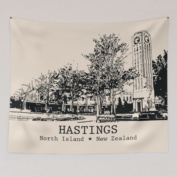 Item preview, Hastings NZ - Vintage Ink Cityscape designed and sold by Lakeric.
