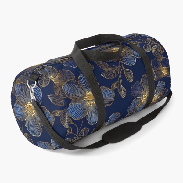 Item preview, Dark Blue Golden Flower Pattern Artwork designed and sold by NivyasArtistry.