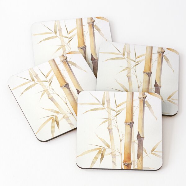 Item preview, Minimalist Dried Bamboo Canes Watercolor - Elegant Taupe and Beige Botanical Wall Art designed and sold by sana designer.