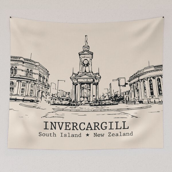 Item preview, Invercargill NZ - Vintage Ink Cityscape designed and sold by Lakeric.