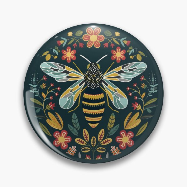 Item preview, Scandinavian Folk Art, Bee With Flowers designed and sold by xiao xuans.