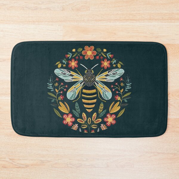Item preview, Scandinavian Folk Art, Bee With Flowers designed and sold by xiao xuans.