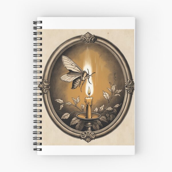 Item preview, Moth To A Flame - Vintage Candle and Moth Dark Academia Art designed and sold by NeuralAuraArts.