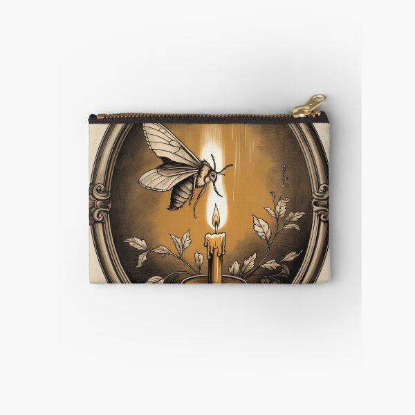Item preview, Moth To A Flame - Vintage Candle and Moth Dark Academia Art designed and sold by NeuralAuraArts.