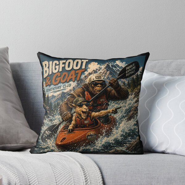 Item preview, Bigfoot and Goat Kayak Adventure Paddle Together Stay Wild designed and sold by NicheBloom.