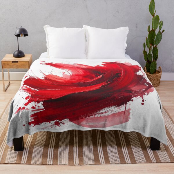 Item preview, Crimson Red Abstract Floral Brushstroke designed and sold by BetweenForms.