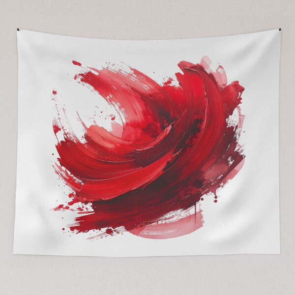 Item preview, Crimson Red Abstract Floral Brushstroke designed and sold by BetweenForms.