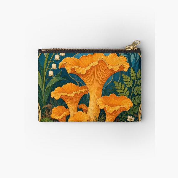 Item preview, Chanterelle Mushrooms Art Nouveau Fungi Forager designed and sold by AntiqueImages.