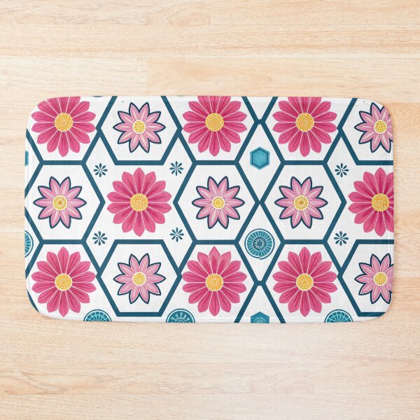 Item preview, Pink Daisy Hexagon Seamless Pattern designed and sold by trendspatterns.