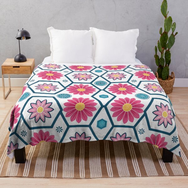 Item preview, Pink Daisy Hexagon Seamless Pattern designed and sold by trendspatterns.