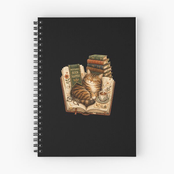 Item preview, Professional Book Napper Cute Cat Dark Academia Bookworm Art designed and sold by WERSY.