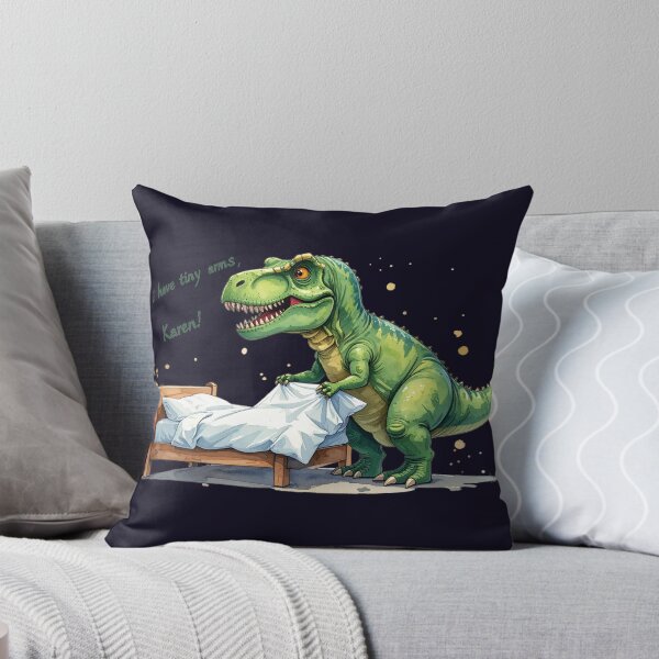 Item preview, T-Rex making the bed – Tiny Arms humor designed and sold by LiskoDesign.