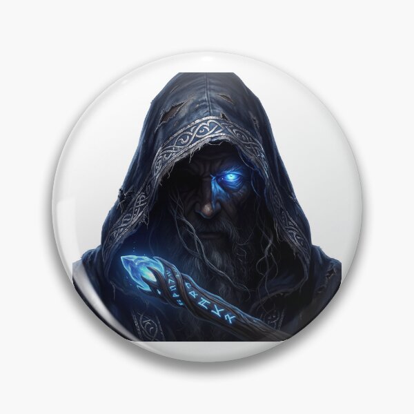 Item preview, Mysterious Hooded Wizard Portrait Lord of the Rings Style Fantasy Art designed and sold by LunaMarkos.
