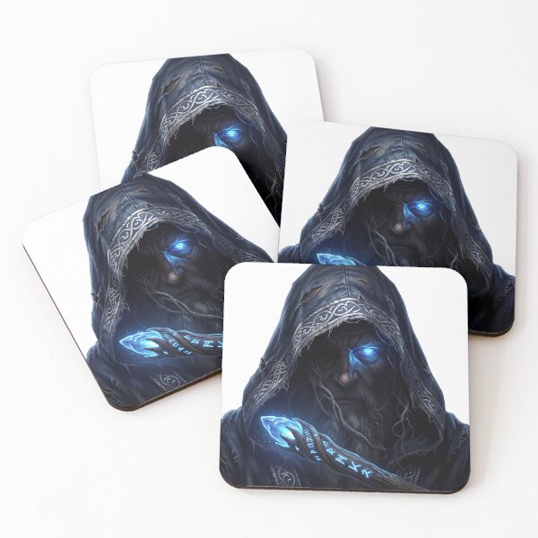 Item preview, Mysterious Hooded Wizard Portrait Lord of the Rings Style Fantasy Art designed and sold by LunaMarkos.