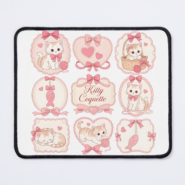 Item preview, Kitty Coquette Vintage Pink Cat Collage designed and sold by QuirkyCloud Designs.