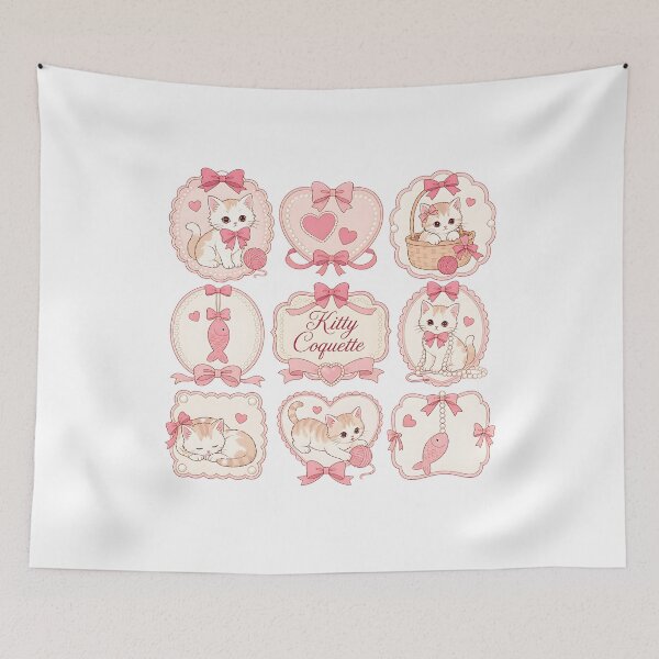 Item preview, Kitty Coquette Vintage Pink Cat Collage designed and sold by QuirkyCloud Designs.