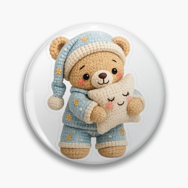 Item preview, Sleepy Crochet Teddy Bear Pajama Sticker designed and sold by aswan2000.