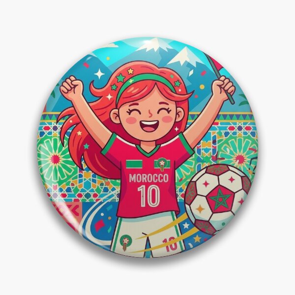 Item preview, Atlas Lions Moroccan Football Emblem Pin designed and sold by Inspilens.