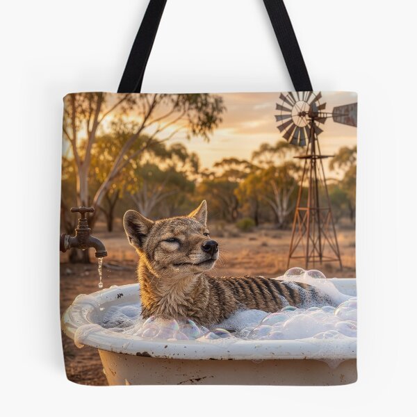 Item preview, Tasmanian Tiger Has an Outback Bath designed and sold by Tridentulus.