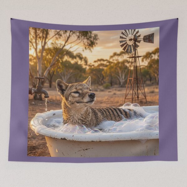 Item preview, Tasmanian Tiger Has an Outback Bath designed and sold by Tridentulus.