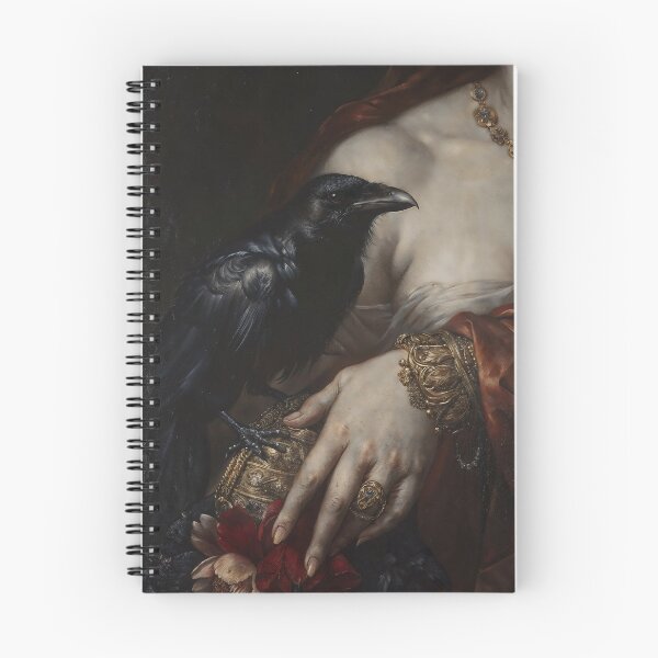 Item preview, Black Raven on Hand Gothic Oil Painting Dark Academia Wall Art designed and sold by DarkHolyQueen.