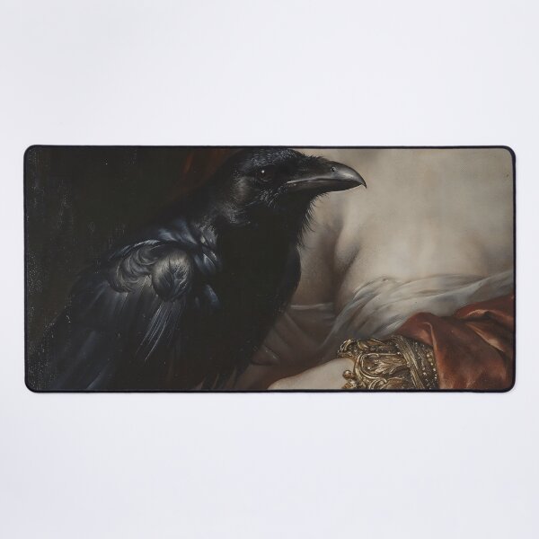 Item preview, Black Raven on Hand Gothic Oil Painting Dark Academia Wall Art designed and sold by DarkHolyQueen.