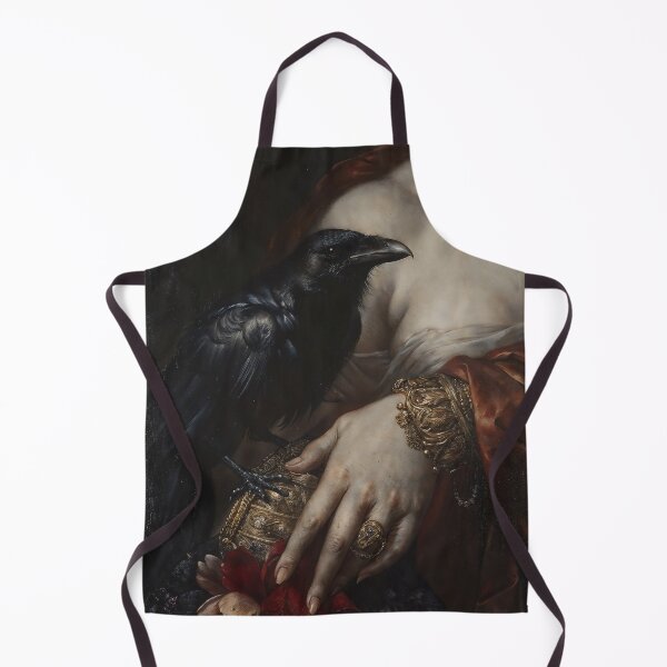 Item preview, Black Raven on Hand Gothic Oil Painting Dark Academia Wall Art designed and sold by DarkHolyQueen.